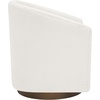 image:imageFlash Furniture Dean Upholstered Barrel Chair Commercial 360 Swivel Club Style Chair Sloped Armrests Woodgrain Vinyl Wrapped Metal Base Cream FabricCream Boucle