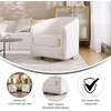 image:imageFlash Furniture Dean Upholstered Barrel Chair Commercial 360 Swivel Club Style Chair Sloped Armrests Woodgrain Vinyl Wrapped Metal Base Cream FabricCream Boucle