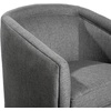 image:imageFlash Furniture Dean Upholstered Barrel Chair Commercial 360 Swivel Club Style Chair Sloped Armrests Woodgrain Vinyl Wrapped Metal Base Cream FabricGrey