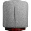 image:imageFlash Furniture Dean Upholstered Barrel Chair Commercial 360 Swivel Club Style Chair Sloped Armrests Woodgrain Vinyl Wrapped Metal Base Cream FabricGrey