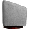 image:imageFlash Furniture Dean Upholstered Barrel Chair Commercial 360 Swivel Club Style Chair Sloped Armrests Woodgrain Vinyl Wrapped Metal Base Cream FabricGrey