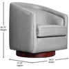 image:imageFlash Furniture Dean Upholstered Barrel Chair Commercial 360 Swivel Club Style Chair Sloped Armrests Woodgrain Vinyl Wrapped Metal Base Cream FabricGray Leathersoft