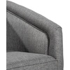 image:imageFlash Furniture Dean Upholstered Barrel Chair Commercial 360 Swivel Club Style Chair Sloped Armrests Woodgrain Vinyl Wrapped Metal Base Cream FabricGrey
