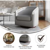 image:imageFlash Furniture Dean Upholstered Barrel Chair Commercial 360 Swivel Club Style Chair Sloped Armrests Woodgrain Vinyl Wrapped Metal Base Cream FabricGray Leathersoft