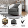 image:imageFlash Furniture Dean Upholstered Barrel Chair Commercial 360 Swivel Club Style Chair Sloped Armrests Woodgrain Vinyl Wrapped Metal Base Cream FabricGrey