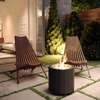 image:imageFlash Furniture Delia Commercial IndoorOutdoor Wood Folding Chair Low Profile Lounge for Patio Porch or Garden Versatile WeatherResistant Acacia Wood BrownBrown