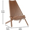 image:imageFlash Furniture Delia Commercial IndoorOutdoor Wood Folding Chair Low Profile Lounge for Patio Porch or Garden Versatile WeatherResistant Acacia Wood BrownBrown