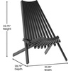 image:imageFlash Furniture Delia Commercial IndoorOutdoor Wood Folding Chair Low Profile Lounge for Patio Porch or Garden Versatile WeatherResistant Acacia Wood BrownBlack
