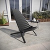 image:imageFlash Furniture Delia Commercial IndoorOutdoor Wood Folding Chair Low Profile Lounge for Patio Porch or Garden Versatile WeatherResistant Acacia Wood BrownBlack