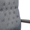 image:imageFlash Furniture Derrick Traditional Microfiber Tufted Swivel Office Chair with Wood Base Ergonomic Farmhouse HighBack Desk Chair Bomber BrownGray Fabric