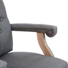 image:imageFlash Furniture Derrick Traditional Microfiber Tufted Swivel Office Chair with Wood Base Ergonomic Farmhouse HighBack Desk Chair Bomber BrownGray Fabric