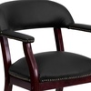 image:imageFlash Furniture Diamond Burgundy LeatherSoft Conference Chair with Accent Nail Trim and CastersBlack Leathersoft