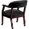 image:imageFlash Furniture Diamond Burgundy LeatherSoft Conference Chair with Accent Nail Trim and CastersBlack Leathersoft