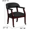 image:imageFlash Furniture Diamond Burgundy LeatherSoft Conference Chair with Accent Nail Trim and CastersBlack Leathersoft