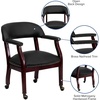 image:imageFlash Furniture Diamond Burgundy LeatherSoft Conference Chair with Accent Nail Trim and CastersBlack Leathersoft