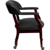 image:imageFlash Furniture Diamond Burgundy LeatherSoft Conference Chair with Accent Nail Trim and CastersBlack Leathersoft