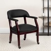 image:imageFlash Furniture Diamond Burgundy LeatherSoft Conference Chair with Accent Nail Trim and CastersBlack Leathersoft