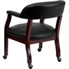 image:imageFlash Furniture Diamond Burgundy LeatherSoft Conference Chair with Accent Nail Trim and CastersBlack Vinyl