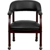 image:imageFlash Furniture Diamond Burgundy LeatherSoft Conference Chair with Accent Nail Trim and CastersBlack Vinyl