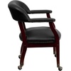 image:imageFlash Furniture Diamond Burgundy LeatherSoft Conference Chair with Accent Nail Trim and CastersBlack Vinyl