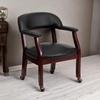 image:imageFlash Furniture Diamond Burgundy LeatherSoft Conference Chair with Accent Nail Trim and CastersBlack Vinyl