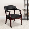image:imageFlash Furniture Diamond Burgundy LeatherSoft Conference Chair with Accent Nail Trim and CastersBlack Vinyl