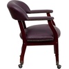 image:imageFlash Furniture Diamond Burgundy LeatherSoft Conference Chair with Accent Nail Trim and CastersBurgundy Leathersoft