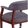 image:imageFlash Furniture Diamond Burgundy LeatherSoft Conference Chair with Accent Nail Trim and CastersGray Fabric