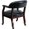 image:imageFlash Furniture Diamond Burgundy LeatherSoft Conference Chair with Accent Nail Trim and CastersNavy Vinyl