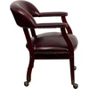 image:imageFlash Furniture Diamond Burgundy LeatherSoft Conference Chair with Accent Nail Trim and CastersOxblood Vinyl
