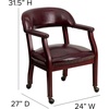 image:imageFlash Furniture Diamond Burgundy LeatherSoft Conference Chair with Accent Nail Trim and CastersOxblood Vinyl