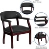 image:imageFlash Furniture Diamond Burgundy LeatherSoft Conference Chair with Accent Nail TrimBlack Leathersoft