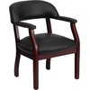 image:imageFlash Furniture Diamond Burgundy LeatherSoft Conference Chair with Accent Nail TrimBlack Vinyl
