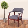 image:imageFlash Furniture Diamond Burgundy LeatherSoft Conference Chair with Accent Nail TrimGray Fabric