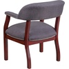 image:imageFlash Furniture Diamond Burgundy LeatherSoft Conference Chair with Accent Nail TrimGray Fabric