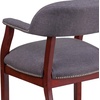 image:imageFlash Furniture Diamond Burgundy LeatherSoft Conference Chair with Accent Nail TrimGray Fabric