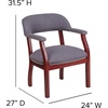 image:imageFlash Furniture Diamond Burgundy LeatherSoft Conference Chair with Accent Nail TrimGray Fabric