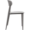 image:imageFlash Furniture Dover Patio Chair with Curved Backrest and Contoured Seat Commercial AllWeather Stacking Resin Chair UV Resistant IndoorOutdoor Black Set of 2Grey