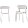 image:imageFlash Furniture Dover Patio Chair with Curved Backrest and Contoured Seat Commercial AllWeather Stacking Resin Chair UV Resistant IndoorOutdoor Black Set of 2White