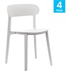 image:imageFlash Furniture Dover Patio Chair with Curved Backrest and Contoured Seat Commercial AllWeather Stacking Resin Chair UV Resistant IndoorOutdoor Black Set of 2White