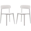 image:imageFlash Furniture Dover Patio Chair with Curved Backrest and Contoured Seat Commercial AllWeather Stacking Resin Chair UV Resistant IndoorOutdoor Black Set of 2White
