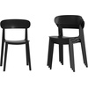 image:imageFlash Furniture Dover Patio Chair with Curved Backrest and Contoured Seat Commercial AllWeather Stacking Resin Chair UV Resistant IndoorOutdoor Black Set of 2Black