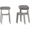 image:imageFlash Furniture Dover Patio Chair with Curved Backrest and Contoured Seat Commercial AllWeather Stacking Resin Chair UV Resistant IndoorOutdoor Black Set of 2Grey
