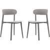 image:imageFlash Furniture Dover Patio Chair with Curved Backrest and Contoured Seat Commercial AllWeather Stacking Resin Chair UV Resistant IndoorOutdoor Black Set of 2Grey