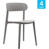 image:imageFlash Furniture Dover Patio Chair with Curved Backrest and Contoured Seat Commercial AllWeather Stacking Resin Chair UV Resistant IndoorOutdoor Black Set of 2Grey
