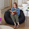 image:imageFlash Furniture Duncan Sherpa Bean Bag Chair Classic Refillable Bean Bag Chair for Kids and Teens Large GrayBlack