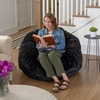 image:imageFlash Furniture Duncan Sherpa Bean Bag Chair Classic Refillable Bean Bag Chair for Kids and Teens Large GrayBlack Furry