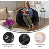 image:imageFlash Furniture Duncan Sherpa Bean Bag Chair Classic Refillable Bean Bag Chair for Kids and Teens Large GrayBlack Furry