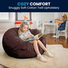 image:imageFlash Furniture Duncan Sherpa Bean Bag Chair Classic Refillable Bean Bag Chair for Kids and Teens Large GrayBrown