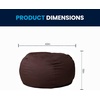 image:imageFlash Furniture Duncan Sherpa Bean Bag Chair Classic Refillable Bean Bag Chair for Kids and Teens Large GrayBrown